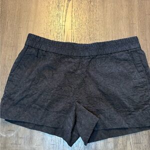 J. Crew Black Embossed Elastic Waist Athletic Shorts